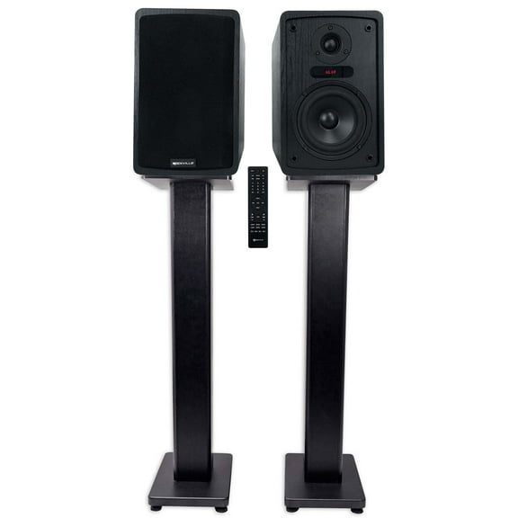 Rockville ELITE-5B 5.25" Powered Bookshelf Speakers Bluetooth/Optical 36" Stands