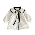 thumbnail image 4 of 0-24M Newborn Baby Girls Small Fragrant Wind Coats Cotton Jacket Ruffle Flip Collar Fall Winter Warm Cotton Coat Tops, 4 of 7