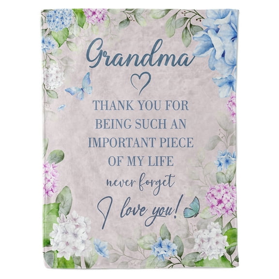 HiiKaa Grandma Blanket for Birthday Gifts,Gifts for Grandma from Grandkids on Mothers Day,Grandparents Day,Grandmother Gifts,We Love You Cozy Throw Blankets 50" x 60"