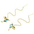 thumbnail image 2 of SPRING PARK Elegant Rhinestone Long Tassels Dangle Earrings Hummingbirds Crystal Drop Earring Set, 2 of 7