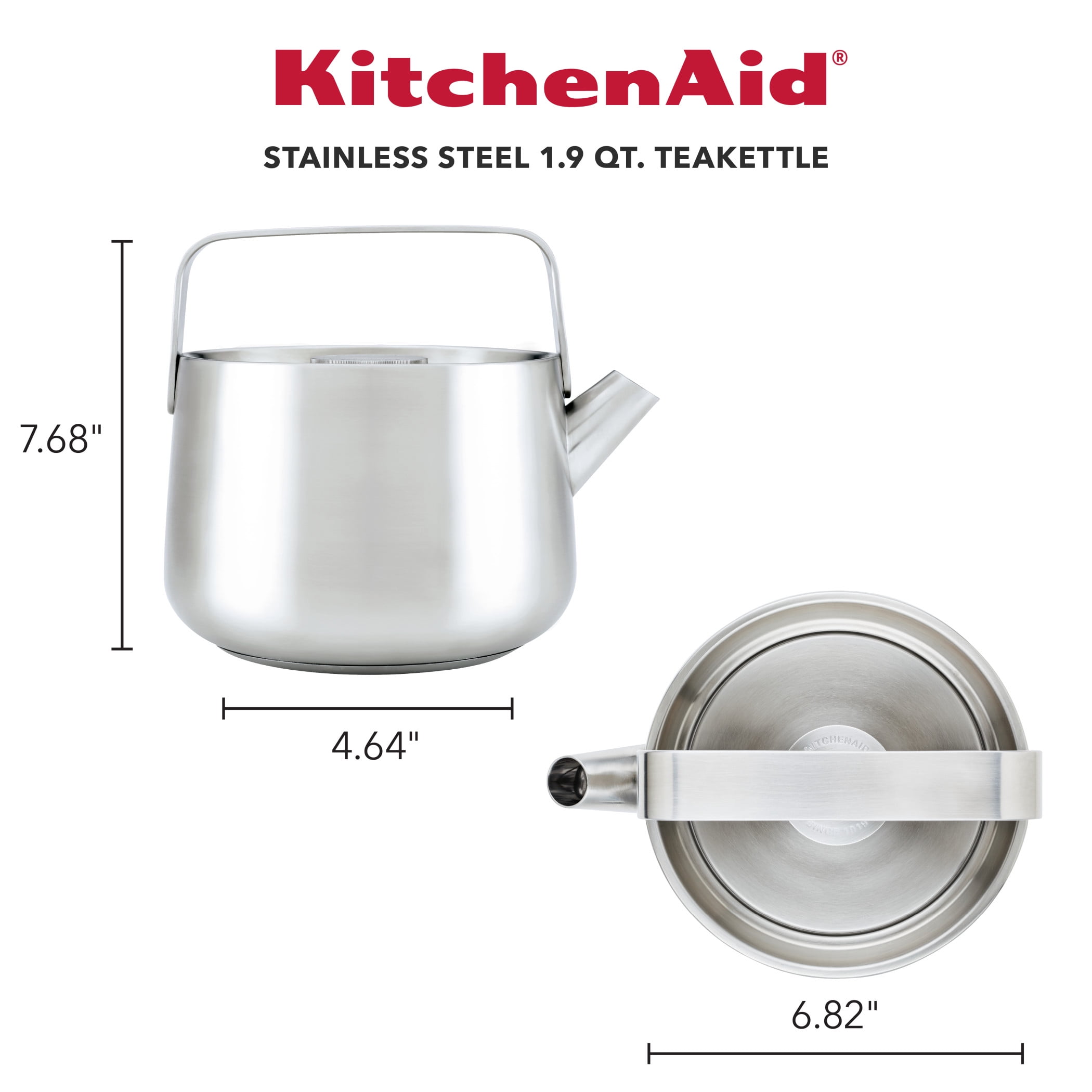 KitchenAid 5153164 Stainless Steel Whistling Tea Kettle, 2.3 Qt