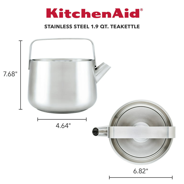 KitchenAid Teakettles Stainless Steel Whistling Teakettle, 1.9 Quart -  Brushed Stainless Steel