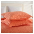 thumbnail image 4 of 3-Piece 100% Cotton Oversized Bedspread Lightweight Quilt Coverlet Embroidery Farmhouse Bedding Set T0 (Salmon, Queen (100"x106")), 4 of 8