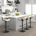 thumbnail image 4 of Contemporary Wood and Faux Leather Adjustable Air Lift Stool - Ivory and Black, 4 of 7