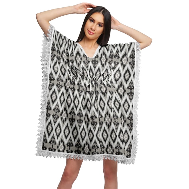 Moomaya Sortie de Plage Imprimé Kimono Caftan Kaftan Cache-Maillot pour Femmes