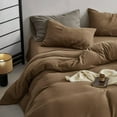 thumbnail image 5 of Muslin Duvet Cover Set 100% Cotton King Size Double Layer Linen Like Gauze Comforter Cover Brown, 5 of 5
