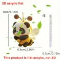 thumbnail image 4 of RuiJiao Adorable Panda Honeybee Acrylic Pendant - 2D Flat Design for Car Rearview Mirror and Home Decor, Pleasant Accessory for Interiors, 4 of 7