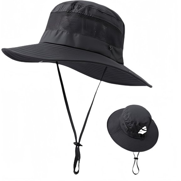 CoCoMangos Women's UPF 50 Ponytail Sun Hat Wide Brim Breathable Mesh Lightweight Outdoor Hat for Hiking Fishing Beach Travel