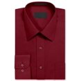 thumbnail image 2 of Men's Dress Shirt Long Sleeve Regular Fit Button Up Pocket Solid Standard Cuff Burgundy, 2 of 2