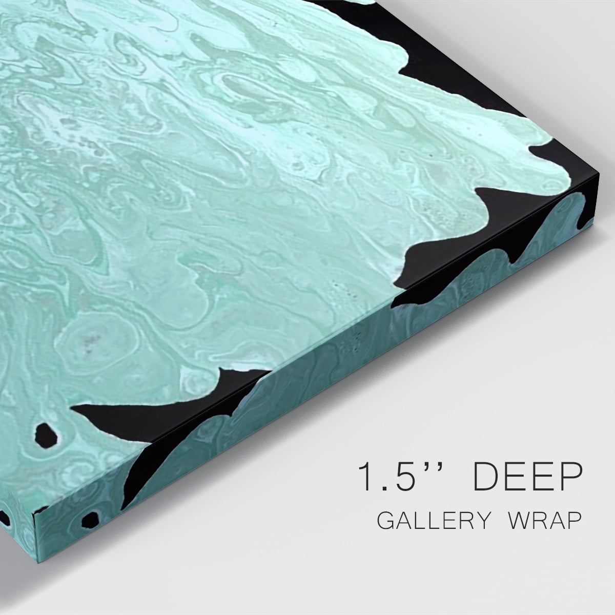 Teal Cascade II Premium Gallery Wrapped Canvas - Ready to Hang