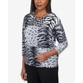 thumbnail image 6 of Alfred Dunner Womens Petite Split Neck Animal Patch Top, 6 of 6