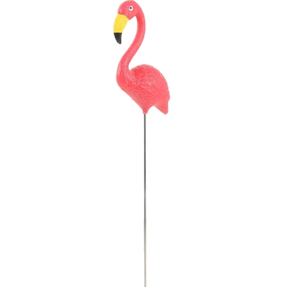 FENGGUIQU Red Flamingo Outdoor Flower Pot Decor, Plastic and Iron Garden Ornament, 10.5 Inch Decorative Planter