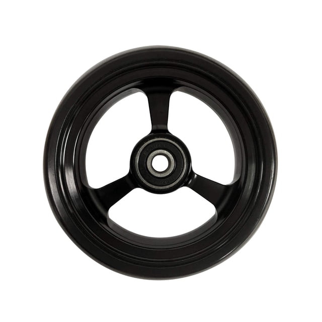 RIANTWHEEL , 4 X 1.0 Pouces, Roues en PU, Roulettes de Fauteuil Roulant, Jante en Aluminium, une Paire (Argent)