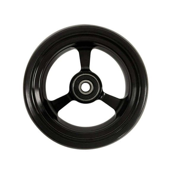 RIANTWHEEL , 4 X 1.0 Pouces, Roues en PU, Roulettes de Fauteuil Roulant, Jante en Aluminium, une Paire (Argent)