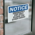 thumbnail image 4 of Emergency Exit Only Please Use Other Doors OSHA Notice Vinyl Decal Label 7 Inch x 5 Inch - 10 Pack, 4 of 6