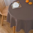 thumbnail image 2 of NLMUVW Round Brown Linen Tablecloth, Chocolate Table Cloth Textured Farmhouse Decorative Dining Table Cover for Cafe Kitchen Party, 48 Inch, 2 of 13