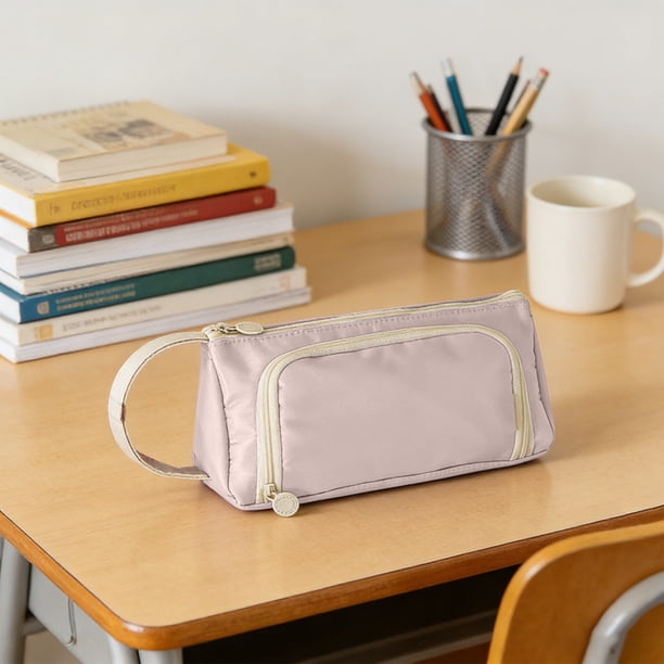 Estuche para lápices para la escuela y la oficina | Estuche grande para lápices y bolígrafos | Organizador con cremallera y múltiples compartimentos para material de oficina