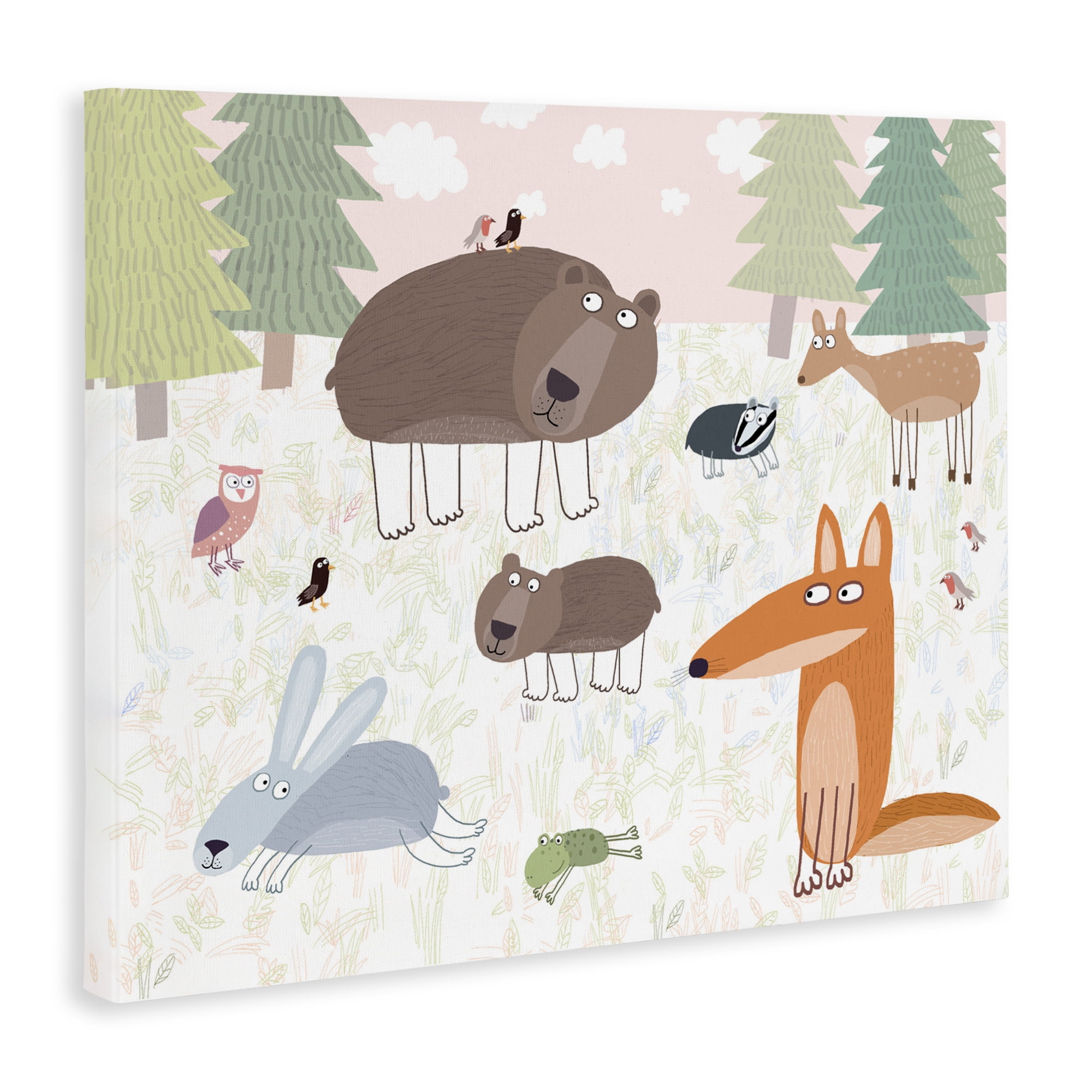 Stupell Industries Forest Animals Out and About Canvas Wall Art, design by Carla Daly