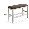thumbnail image 5 of Rune 41 Inch Counter Height Bench Off White Wood Base Gray Padded Seat - Saltoro Sherpi, 5 of 5