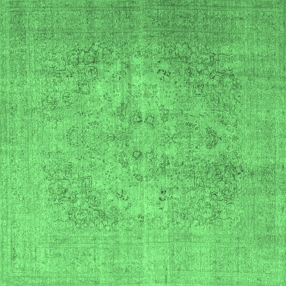 Ahgly Company Indoor Square Persian Emerald Green Traditional Area Rugs, 4' Square