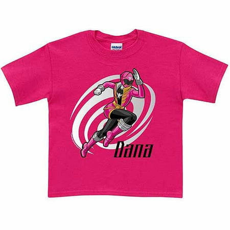 Personalized Power Rangers Super Megaforce Girls' Hot T-Shirt, Pink