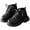 Black, variant on Girls Ankle Boots Fashion Dress Booties Lace up Toddler Boots Waterproof Short Combat Boots