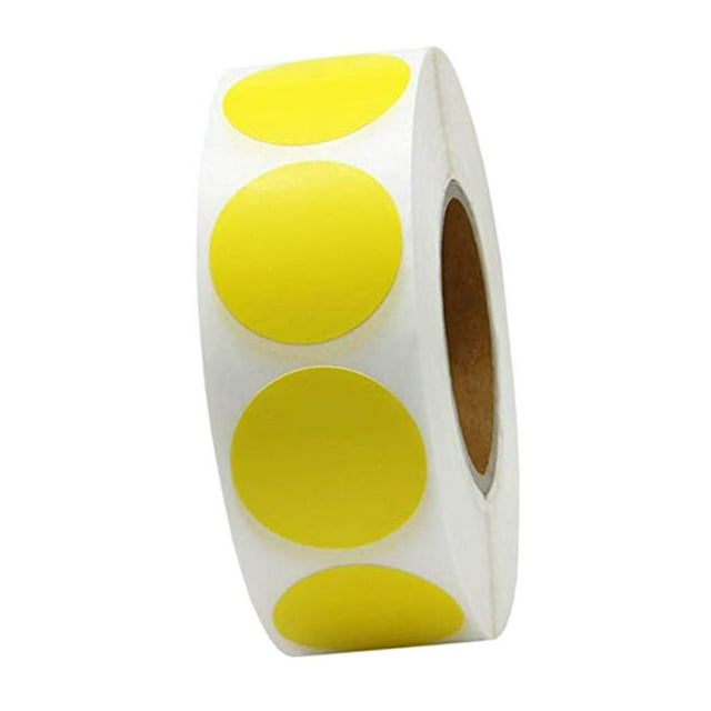 Guardoinrt 500Pcs/Roll Mini Stickers Kraft Paper Adhesive Labels round shaped Scrapbooking Yellow