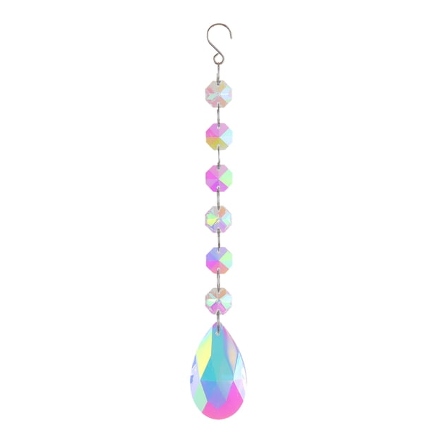 Adorno de campanillas de viento de cristal, cuentas de color AB, colgante para decoración de habitación (J) Ehuebsd Libre de BPA