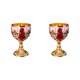 thumbnail image 1 of Monstrate Exquisita copa de vino Copa de cristal en relieve para conocedores de vino Vasos sofisticados Calabaza roja dorada Calabaza roja dorada 2Conjunto, 1 of 1