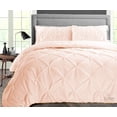 thumbnail image 1 of SGI Microfiber Comforter Set Super King Plus Size Peach Pinch 3 Piece, 1 of 5