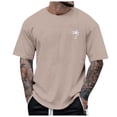 thumbnail image 1 of Huesdet T-Shirts Décontractés pour Hommes Manches Courtes Classiques en Tricot Col Rond Unis Tee (F,TTG), 1 of 3