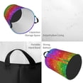 thumbnail image 2 of Balery Colorful Glitter Cesta de ropa redonda con asas, impermeable, independiente, para ropa, juguetes, dormitorio y familia-Small, 2 of 6
