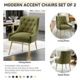 thumbnail image 5 of SEYNAR Modern Velvet Dining Chairs Set of 2, Tufted Back Accent Chair for Living Room,Mint Green, 5 of 6