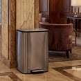 thumbnail image 5 of Stainless Steel Kitchen Trash Can 14 Gallon/51L - Large Capacity with Soft Close Lid, Removable Bucket, Step Pedal, Fingerprint Resistant, 5 of 8