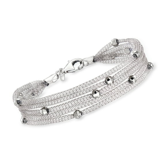 Ross-Simons Italian Sterling Silver Multi-Strand Mesh Bracelet, Women's, Adult