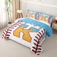 thumbnail image 3 of Erosebridal Girls Blue K Letter Twin Quilt Set, Ice Cream Baseball Twin Coverlet Set, 2-Piece, 3 of 7