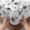 thumbnail image 3 of King Size Fitted Sheet Set - Grey Polka Dot 3 Piece Bedding Sets 16" Deep Pocket Fitted Sheet with 2 Pillowcases, Modern Art Abstract Watercolor Dot Brushed Microfiber Hotel Luxury Bed Sheets, 3 of 9