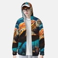 thumbnail image 2 of Vsdgher Colorful Flower Sea Turtle Print Adult Hoodie Shirts Rash Guard for Men Women,Long Sleeve Sun Protection Fishing Shirts for Athletic Running Swim-Medium, 2 of 7