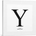 thumbnail image 1 of ARTCANVAS Modern Black and White Gray Serif Alphabet Letter Y Canvas Art Print - Size: 18" x 18" (1.50" Deep), 1 of 9