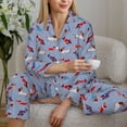 thumbnail image 6 of Honeii winter Dachshund Print Women's Pajama Sets Long Sleeve Button Down Sleepwear Nightwear Soft Pjs Lounge Sets 2PCS-Medium, 6 of 7