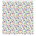 thumbnail image 3 of Retro Shower Curtain, Pattern with Various Size Colorful Simplistic Spirals Swirls on White Background, Fabric Bathroom Set with Hooks, 69W X 84L Inches Extra Long, Multicolor, by Ambesonne, 3 of 3