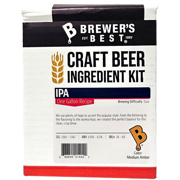 Brewer's Best One Gallon Home Brew Beer Ingredient Kit (IPA (India Pale Ale))