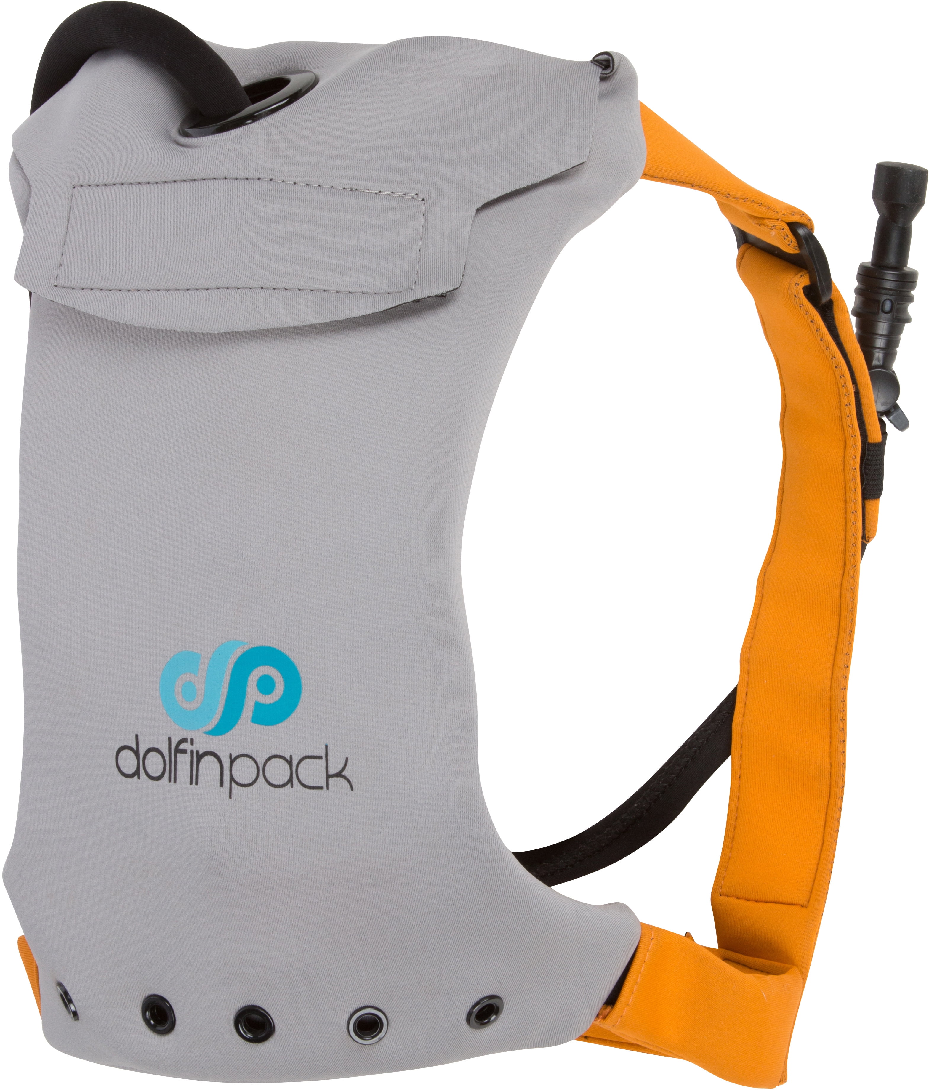 DolfinPack Lightweight, Form-fitting, Waterproof, Extreme Sports Hydration Pack Grey Burnt Orange by DolfinPack
