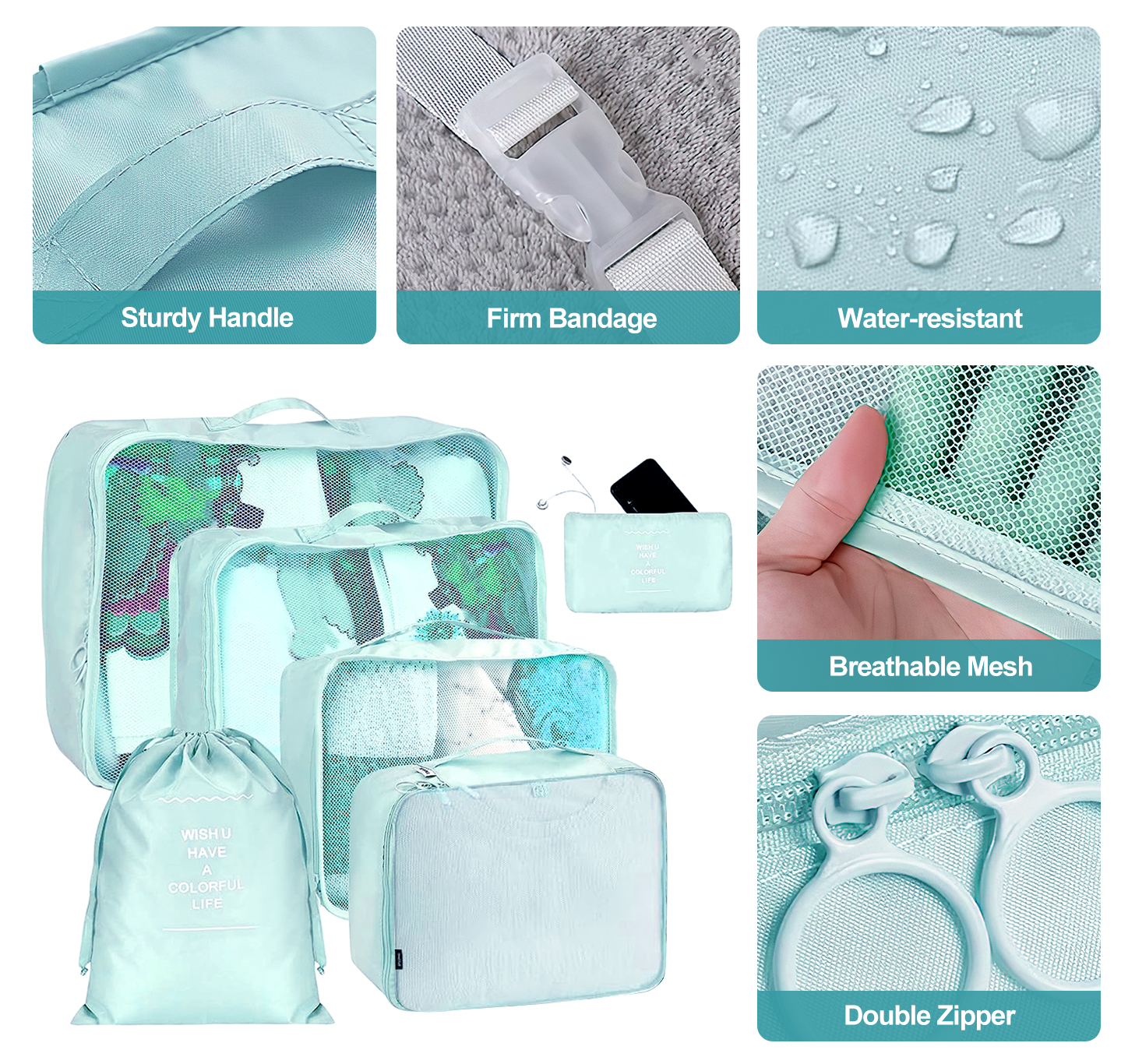 Cshidworld 9-Piece Packing Cubes with Toiletries Bag photo 7