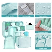 Packing Cubes 9 Set, Travel Packing Organizers with Large Toiletries Bag for Clothes Shoes, Blue