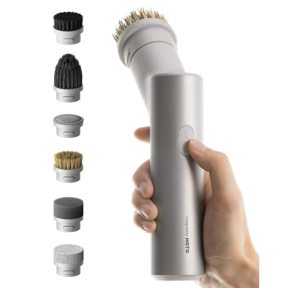 HOTO Electric Spin Scrubber, IPX7 Full Body Waterproof Dish Scrubber Brush, Cordless Bathroom Cleaning Brush, Max 22 in-lb, Power Scrubber with 9 Brush Heads for Kitchen,