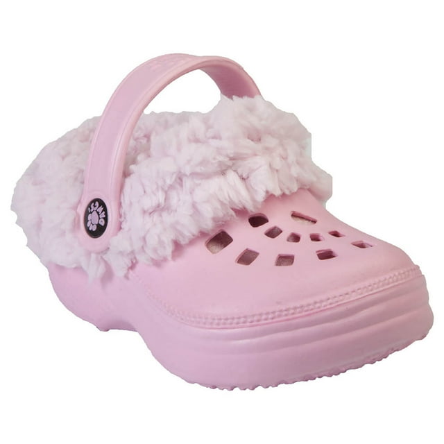 Sabots FleeceDawgs pour Enfant - Rose Doux avec Rose 2-3