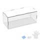 thumbnail image 1 of Caja de exhibición de acrílico de 1 paquete, 9.8x3.9x3.9 pulgadas/25x10x10cm Caja de exhibición clara de acrílico con base de madera negra [Blanco, Transparente], 1 of 6