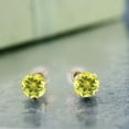 thumbnail image 4 of Gem Stone King 2.00 Ct Round Canary Mystic Topaz 14K Yellow Gold 4-prong Stud Earrings for Women Men 6mm, 4 of 4