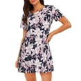thumbnail image 1 of Fotbe Lilies Flowers Bata de Dormir para Mujer con Estampado, Camisón de Algodón de Manga Corta, Ropa de Dormir Casual, 1 of 6